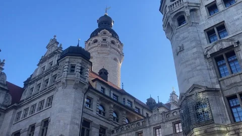 New town hall building in Leipzig, Germany Video stock 309717425