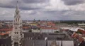 New Town Hall Marienplatz Munich Skyline Aerial View Establishing Shot Sunny Day HD Footage