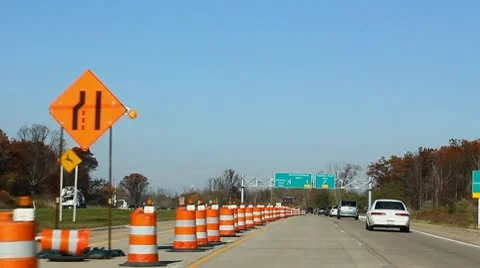 New traffic circle contruction Video stock 8962187