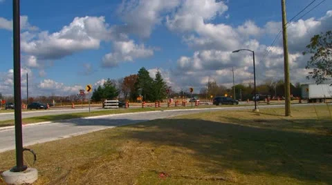 New traffic circle contruction Stock Footage 8962828