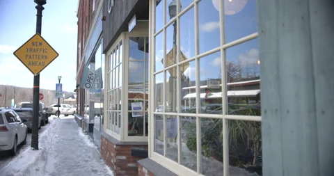 New Traffic Pattern Ahead Sign Stock Footage 317987780