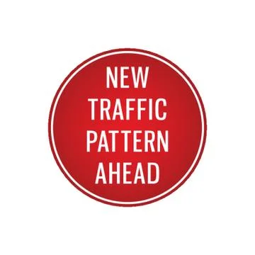 New Traffic Pattern Ahead Signboard Stock Illustration