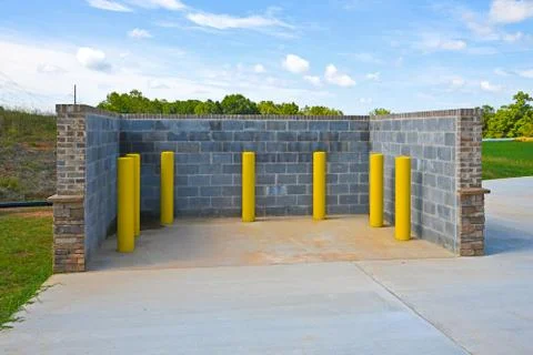 New Trash Bin Enclosure Stock Photos