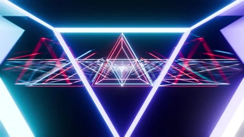 New triangles sci fi VJ loop space background animation pink blue red0001-03 Stock Footage 346156500