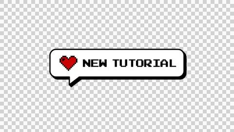 New Tutorial 8-bits pixel art neubrutalism style speech bubble. イラスト素材