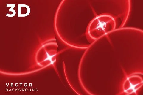 New unique 3d style circle gradient red color background design vector Illustrazione stock