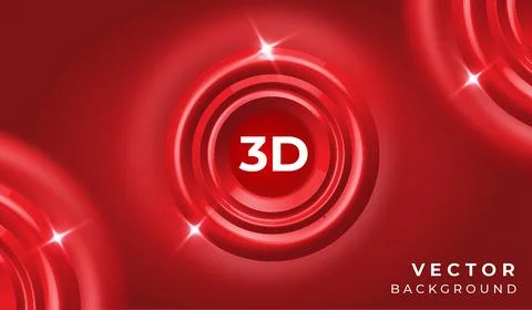 New unique 3d style circle gradient red color background design vector Illustrazione stock