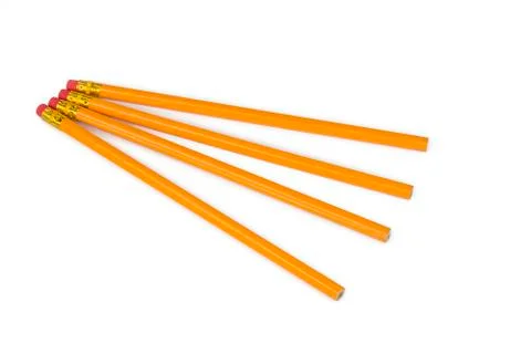New unsharp pensils on the white background Stock Photos