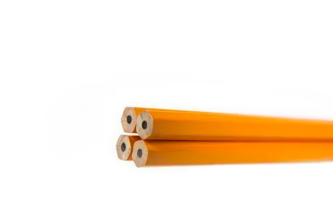 New unsharp pensils on the white background Stock Photos