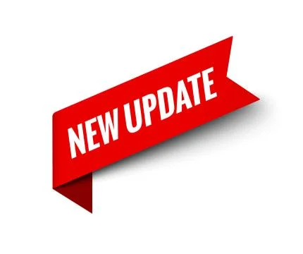 New update button tag. Coming update label sticker service now promo tag Stock Illustration