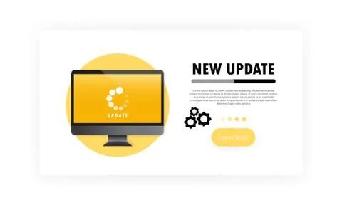 New update for computer banner. System software update and upgrade concept. L Stock Illustration