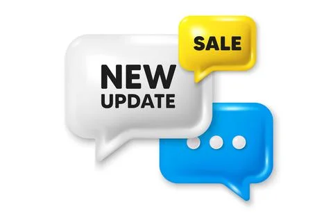New update icon. Special offer sign. Offer speech bubble 3d icon. Vector Stock Illustration