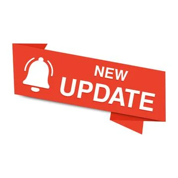 New update modern label with bell icon. Web banner element. Vector illustration Stock Illustration