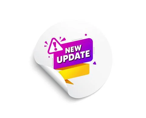 New update paper banner. Important message tag. Vector Illustrazione stock
