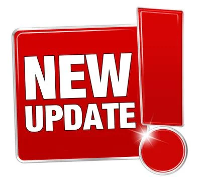 New update red icon button design Stock Illustration