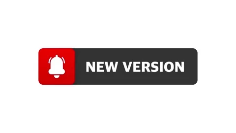 New update red label on white background. Red banner. Bell message. Motion Stock Footage 156579245