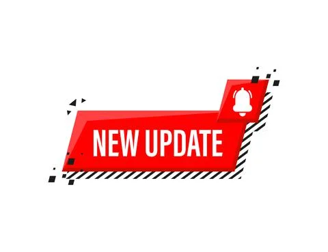New update red label on white background. Red banner. Vector illustration. 库存插图