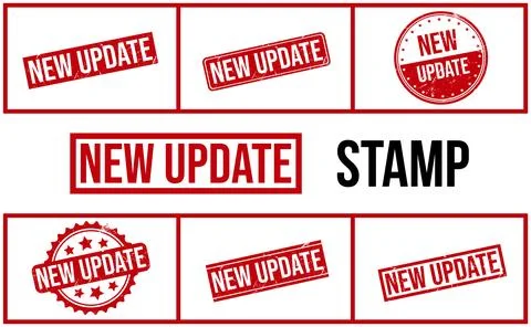New Update Rubber Stamp Set Vector Stock Illustration