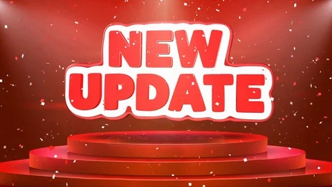 New Update Text Animation Stage Podium Confetti Loop Animation Stock Footage 106815369