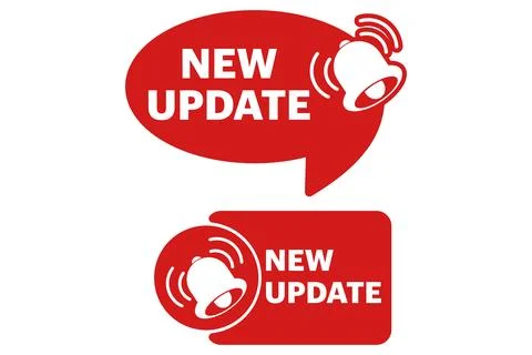 New updated vector icon set, Round Label with New Update Text. Stock Illustration