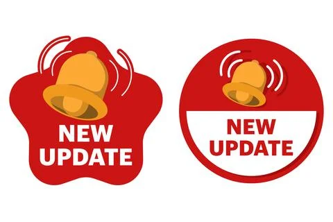 New updated vector icon set, Round Label with New Update Text. イラスト素材