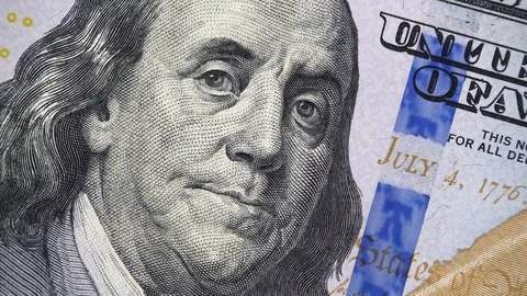 New US 100 dollar bill 2013 rotating, money close up. 4K UHD video footage Stock-Footage 99145500