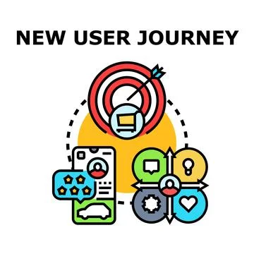 New user journey map developing customer experience strategy 库存插图