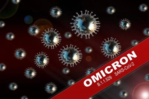 The new variant of the Sars-CoV2 virus. Stock Illustration