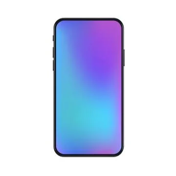 New version of black slim realistic vector smartphone modern gradient mesh Stock Illustration