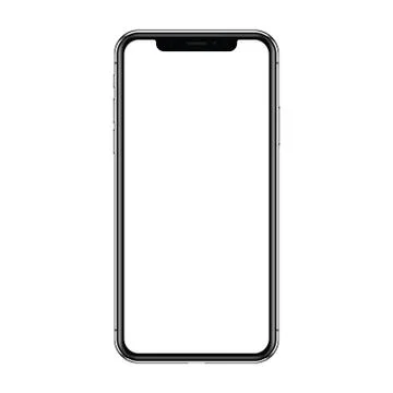 New version of black slim smartphone X with blank screen isolated on a white イラスト素材