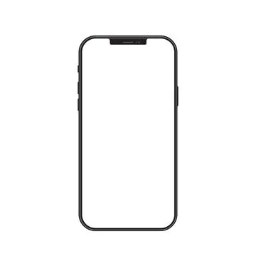 New version of black slim smartphone similar to iphon x with blank white sc.. Stock Illustration