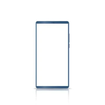 New version of blue slim smartphone similar to with blank white screen. Rea.. Stock Illustration