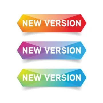 New Version button set Stock Illustration
