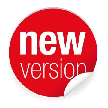 New version label tag red Stock Illustration