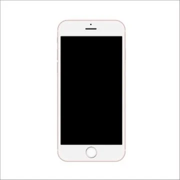 New version of slim smartphone with blank black screen isolated. Illustrazione stock