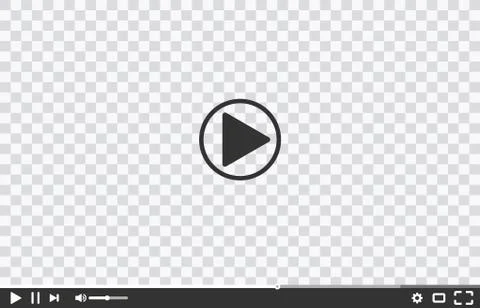 New video player window template for web or mobile apps isolated on transparent Stock Illustration