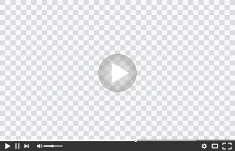 New video player window template for web or mobile apps isolated on transparent Stock Illustration