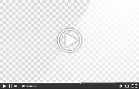New video player window template for web or mobile apps isolated on transparent Stock Illustration