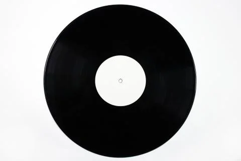 New Vinyl Record with Empty Label Isolated on White Stock Photos