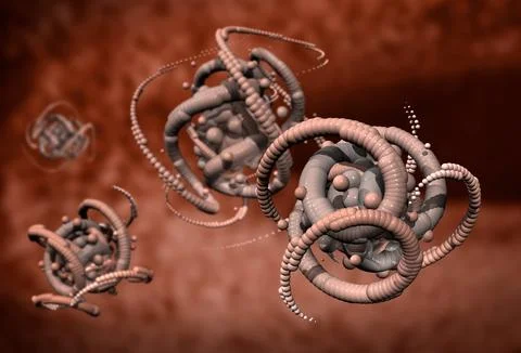 New virus forms inside an organism 3d 스톡 사진