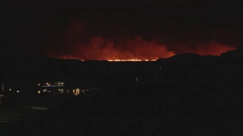 The new volcano eruption in Iceland Stock Footage 259021222