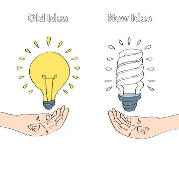 New vs old idea concept Stock Illustration
