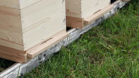 New warre hives lower part Stock Footage 74911044