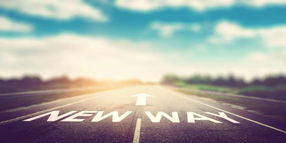 New way background Stock Photos