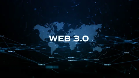 New WEB 3.0 background concept, Technology digital of decentralized social Stock Footage 186383601