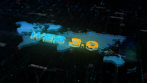 New WEB 3.0 background concept, Technology digital of decentralized social Stock Footage 186388785