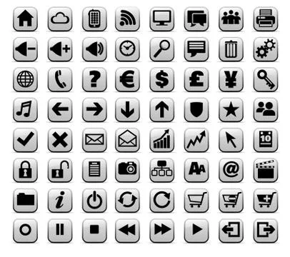 New Web and Media Internet button Icon Stock Illustration