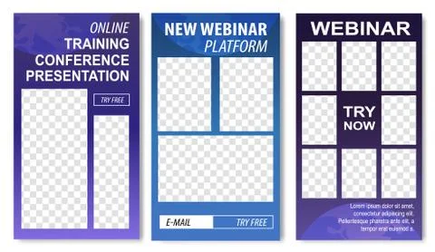 New Webinar Platform, Online Training. Try Now. Stock Illustration