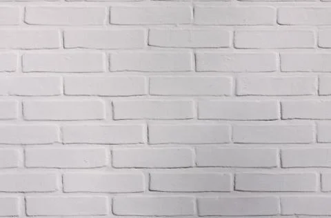 New white brick wall pattern - symmetrical background Stock Photos