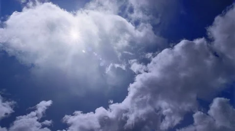 New White Clouds Timelapse With Flare Stock Footage 48015123